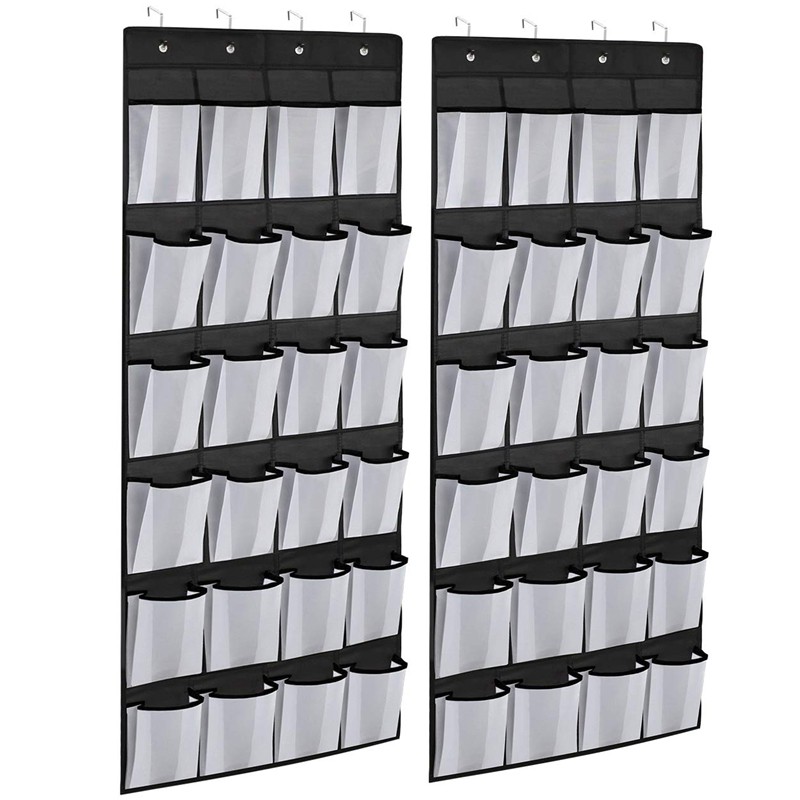 2 Organizers On The Door Mesh Rack 24 Pockets Hanging Shoe Storage With 8 Door Hooks For Bedroo Shopee Indonesia