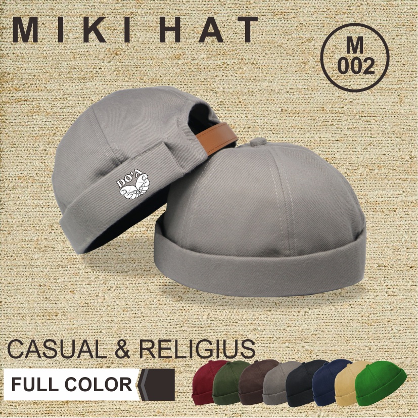 Miki Hat logo doa Peci Mikihat Topi Brimless Premium no el apparel original