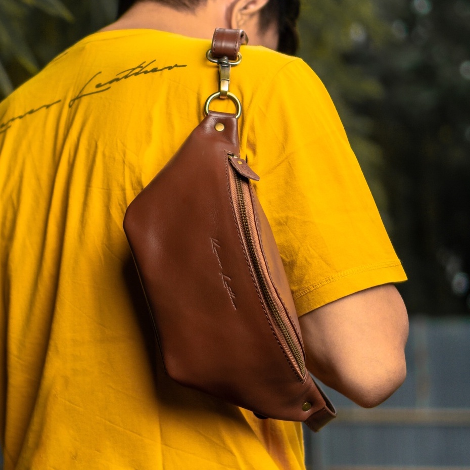 Kenes Leather Tas Pinggang Waist Bag Kulit Asli Premium KENAN SMALL Pullup