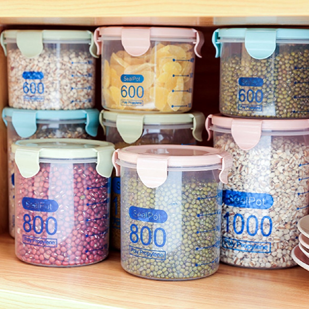 Bayar Di Tempatplastic Storage Jars Food Storage Bottle Leakproof Sealed Kitchen Storage Box Shopee Indonesia