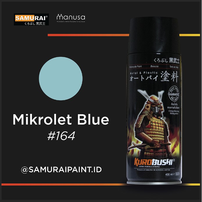 Samurai Paint Standard Mikrolet Blue 164 Mikrolet Biru Standar #164 Cat Aerosol Kualitas Kompresor