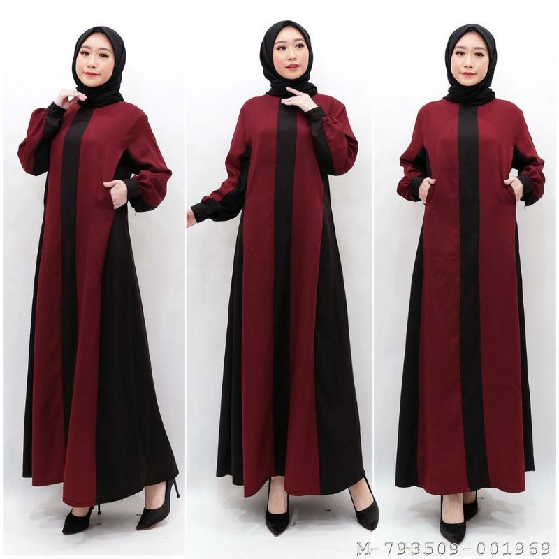 DRESS MUSLIM WANITA TURKEY SAMIRA MOSCREPE VCXY-083
