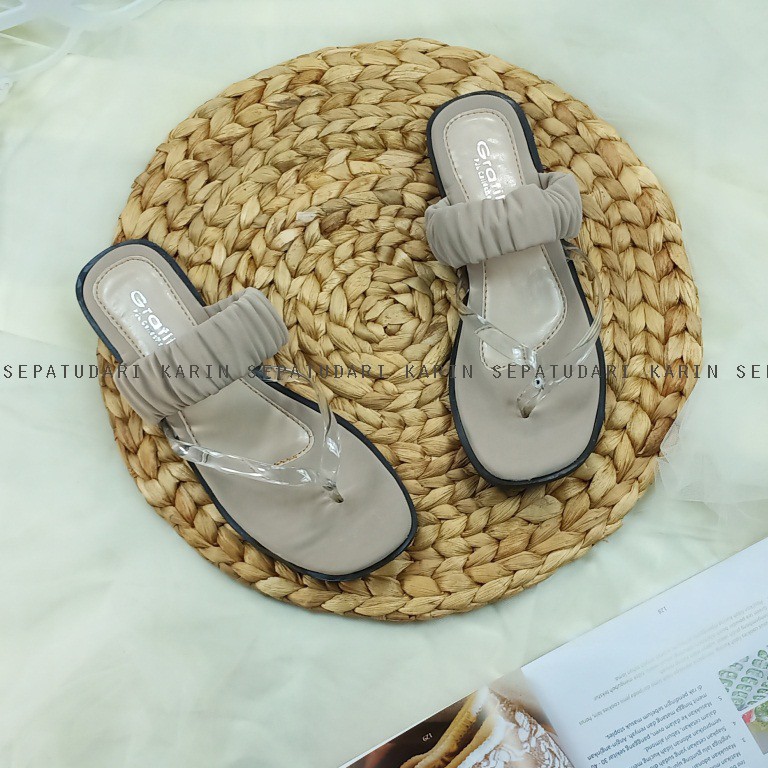 Sepatudari Karin Real PIc Sandal flat wanita Model Jepit KR SDF0044