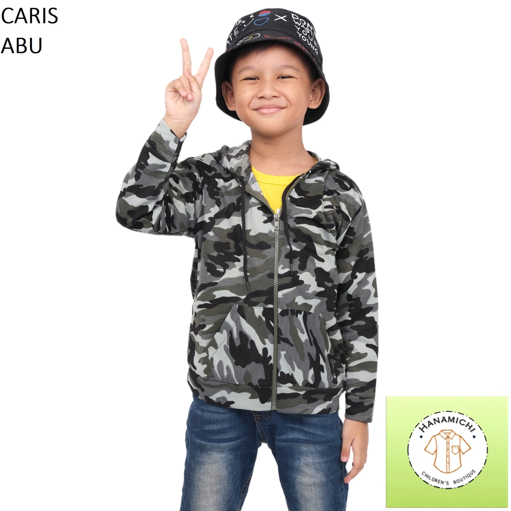 Hanamichi CARIS Baju Hoodie Anak Motif Camo Lengan Panjang