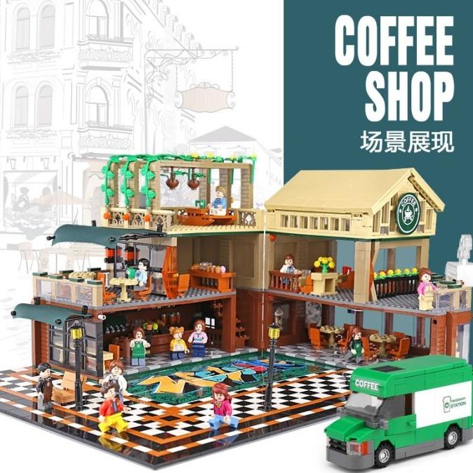 Sembo 601093 Modular Coffee Shop Brick Compatible Creator Lepin Brick