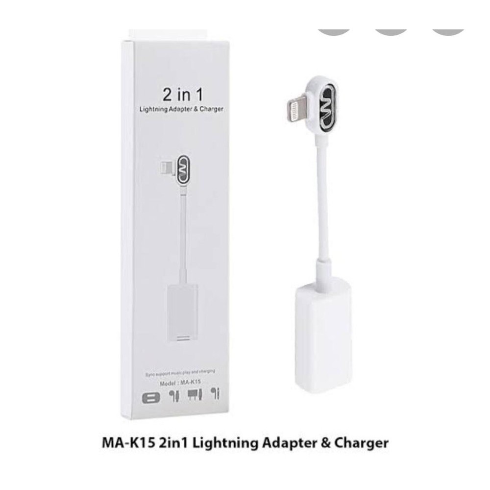 KABEL LIGHTNING ADAPTOR MA-K15 MUSIK DAN CHARGER