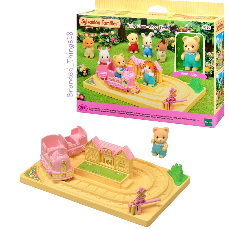 Sylvanian Families Choo Choo Train Bear Baby Miniature Original Epoch Figure Miniatur Kereta Binatan