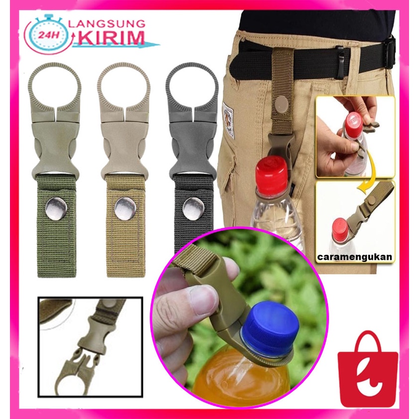 [Promo Terbaru]Gantungan Pengait Botol Air Minum Bottle Hook Buckle Bag Holder Clip Hanging Serbagun