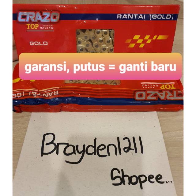 RANTAI GOLD SSS 428H /RANTAI GOLD CRAZO 428H 130/RANTAI GOLD MURAH/RANTAI GOLD 428H 128 CRAZO