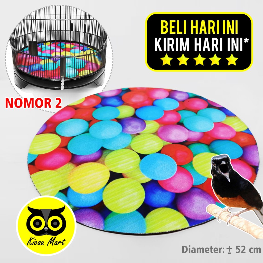 KARPET SANGKAR BURUNG MURAI NOMOR 2 ALAS BOLA 3 DIMENSI 3D KANDANG MANUK ANTI TURUN KEBAWAH KRBMR2