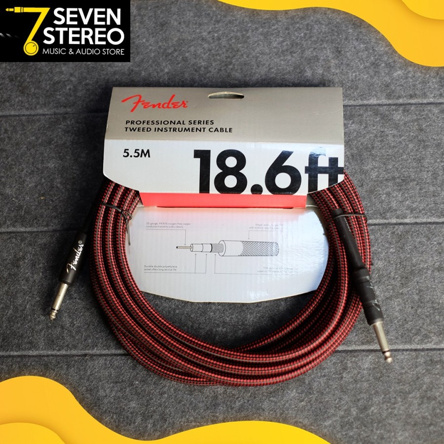 Fender Professional Series Instrument Cable 18.6ft Kabel Jack Gitar