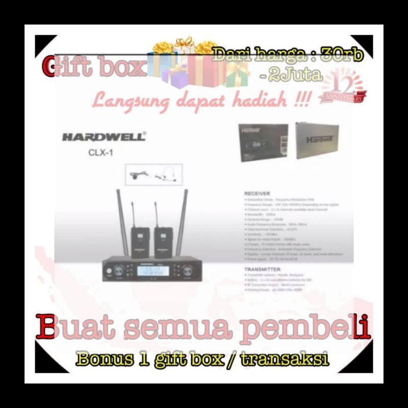 Mic Wireless Headset Clip On Hardwel CLX-1 CLX 1 Original TERBAIK