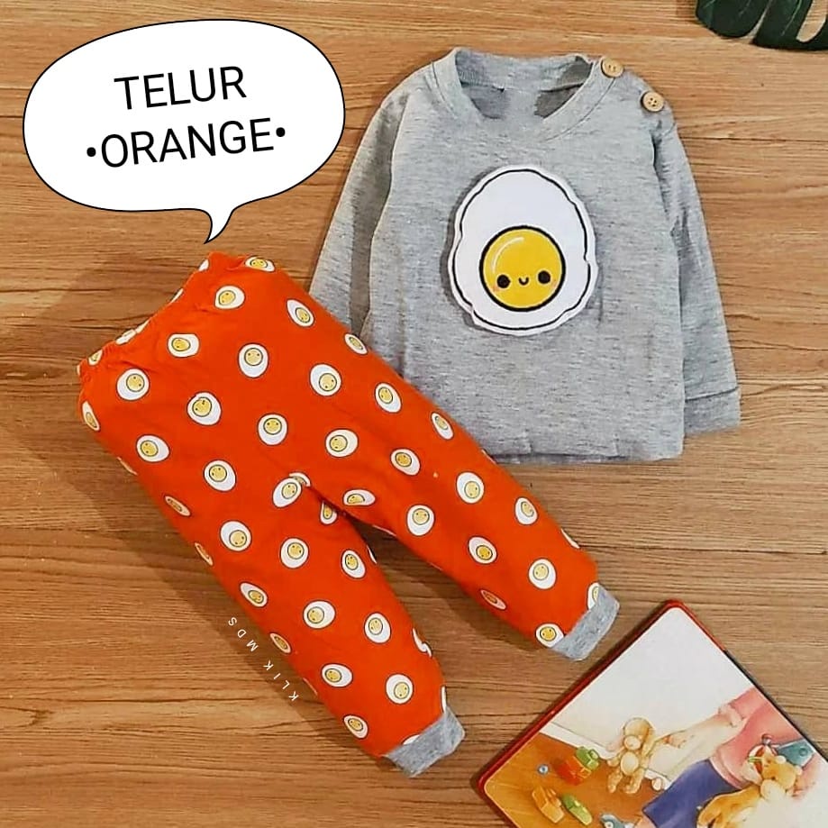 Klik Mds Baju Tidur Anak Bayi Usia 2-15 Bulan Motif Boneka Telur Piyama Anak