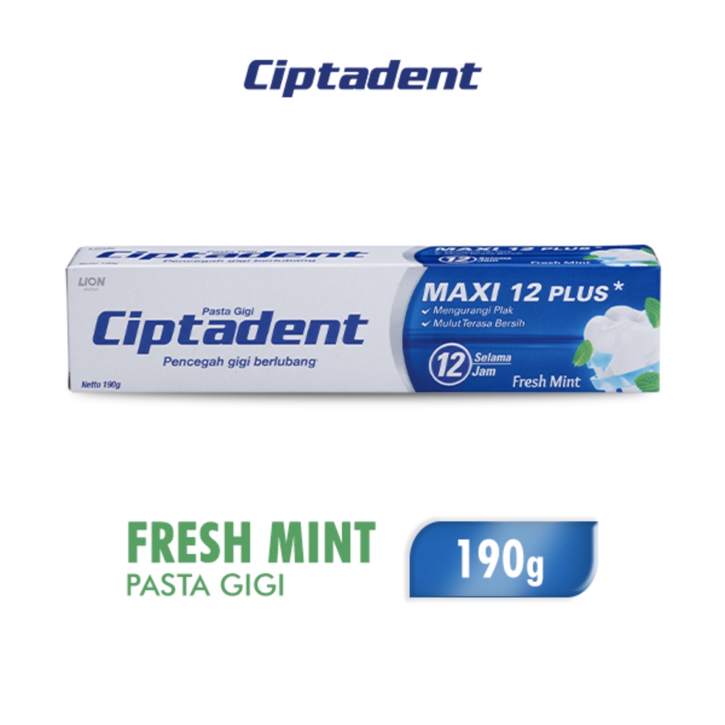 Ciptadent Pasta Gigi Maxi 12 Fresh Mint Tube 190 gr