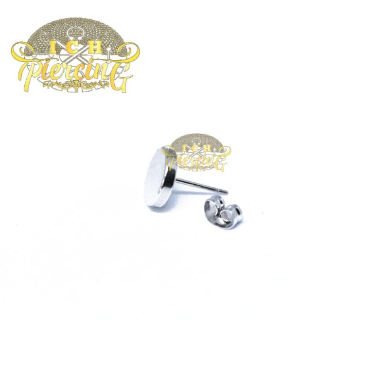 Anting Roda Tusuk Silver bahan TITANIUM STEEL/ Anting Tindik Pria Wanita 10mm