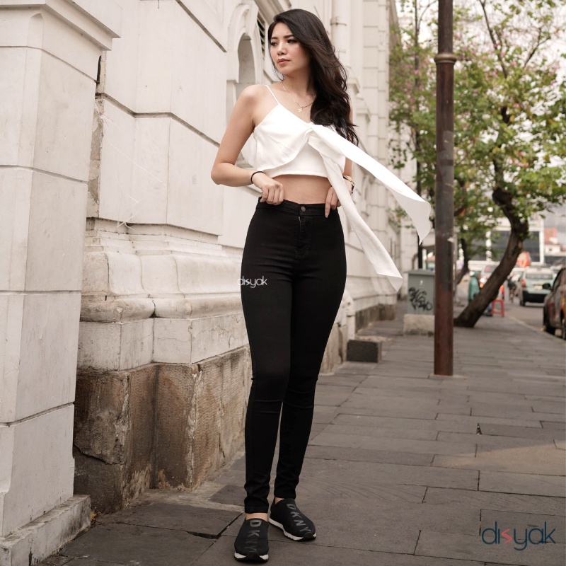 DISYAK - HIGHWAIST Black Premium Soft Jeans Strecth 7001-9001