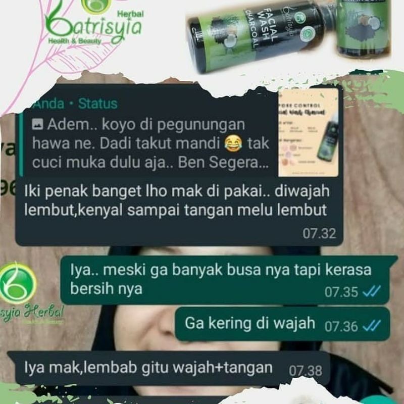 FACIAL WASH CHARCOAL BATRISYIA/ FACIAL WASH KOMEDO/PENGHILANG BEKAS LUKA NODA DI WAJAH