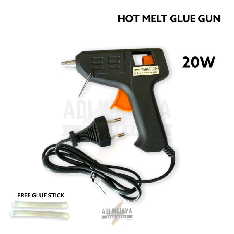 

Lem Tembak Kecil 20 Watt HAPPY Hot Melt Glue Gun FREE 2pcs Refill Stick Lem