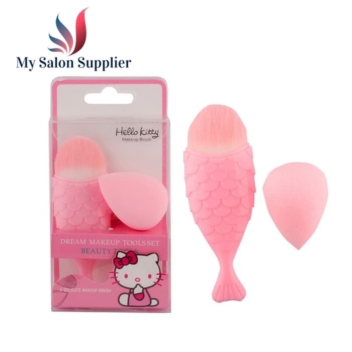 Kuas Foundation Hello Kitty Ikan Mermaid + Spon Blender