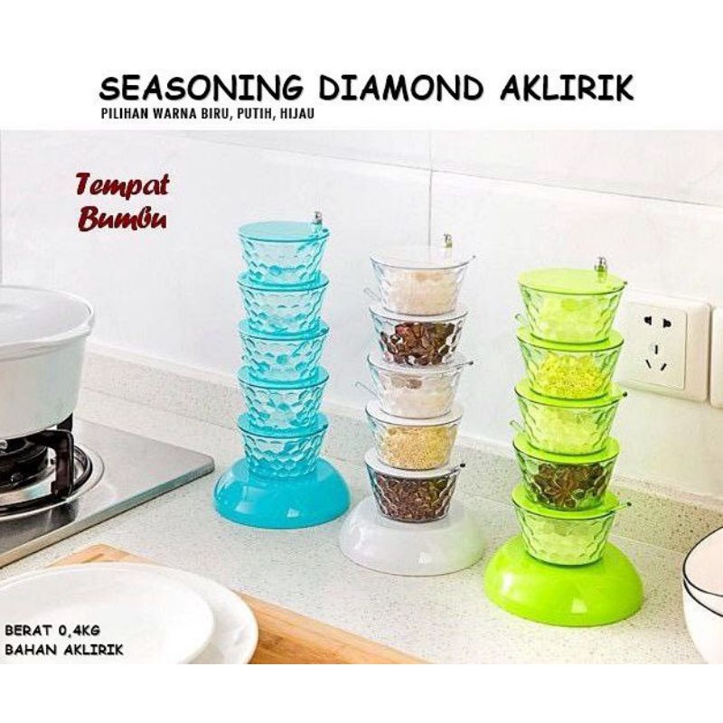 TEMPAT BUMBU 5 SUSUN|TEMPAT BUMBU AKRILIK|TEMPAT BUMBU TINGKAT|TEMPAT BUMBU MINIMALIS