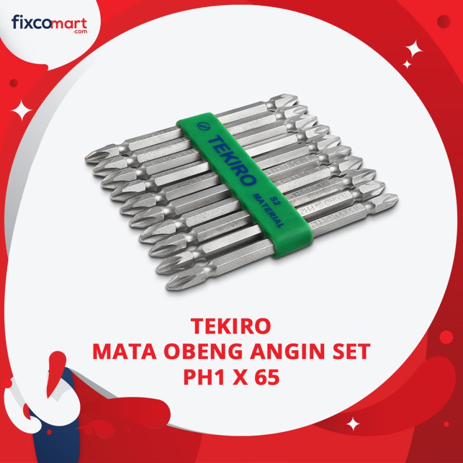 Tekiro Mata Obeng Angin Set 10 Pcs PH1 X 65