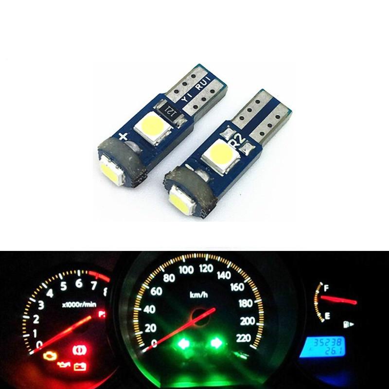 1Pcs T5 W1.2W 3SMD 3030 LED Lampu Interior Mobil Auto Side Light T5 LED Dashboard Gauge Instrumen Lampu Bohlam dashboard mobil lampu lampu