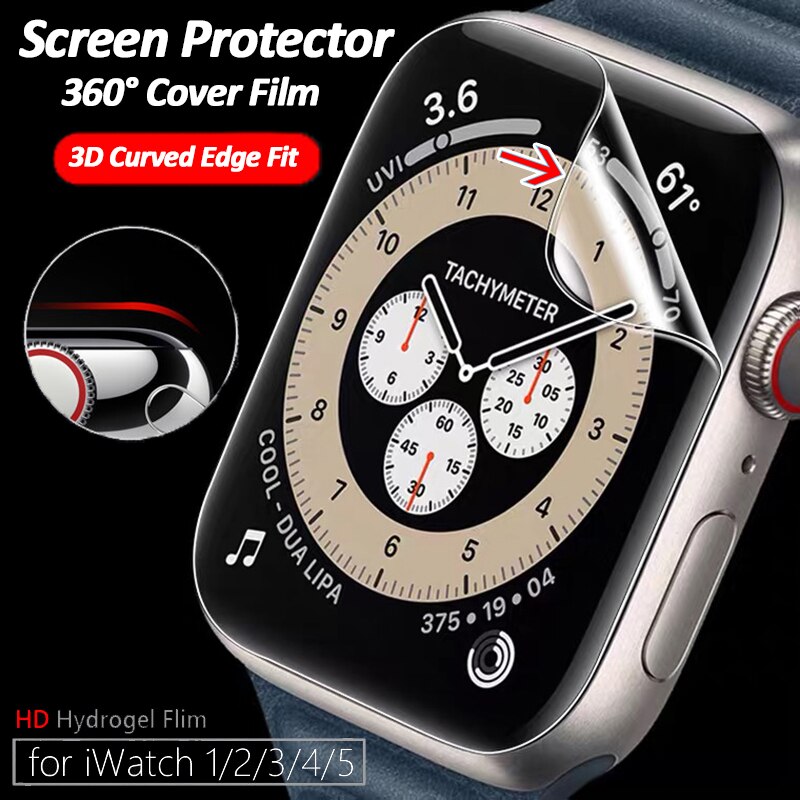 2PCS Hydrogel Film Screen Protector for Apple Watch Series 6 SE 5 4 3 2 1 Case Cover 44mm 40mm 42mm 38mm Ultra Thin Screen Protector