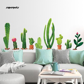 Super Cactus Diy Background Wall Sticker Living Room Bedroom Cupboard Glass Home Decor