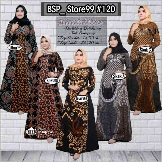 [ TERLARIS ] GAMIS BATIK JUMBO BIG SIZE LD 120CM FIT XXXL PJ 140CM KATUN HALUS JAHIT