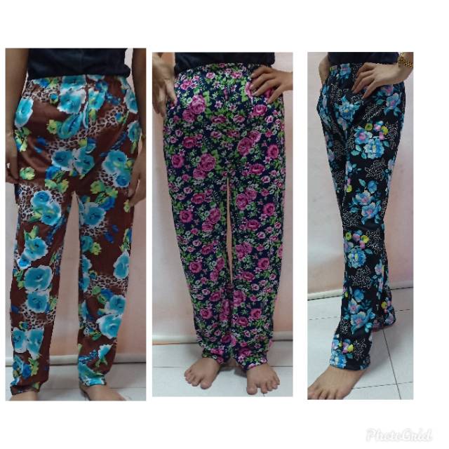 Celana panjang motif wanita dewasa bahan aiget