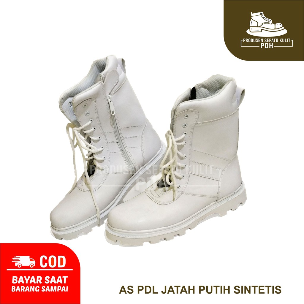 SEPATU PDL PUTIH DINAS TNI AD JATAH POLISI SECURITY &amp; BANSER MURAH BERKUALITAS PATAKA