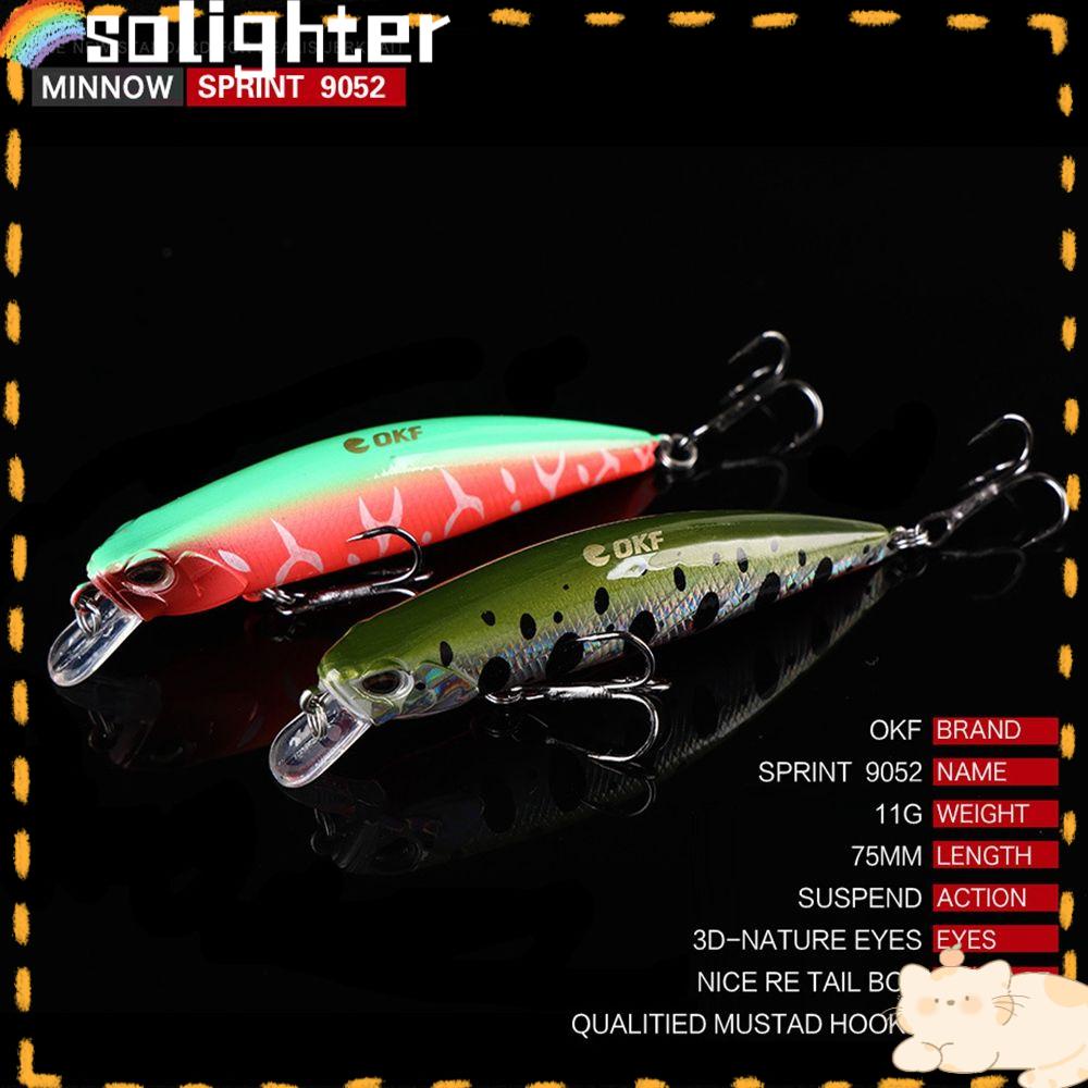 Solighter Umpan Pancing Crankbait Bentuk Ikan Kecil Aneka Warna