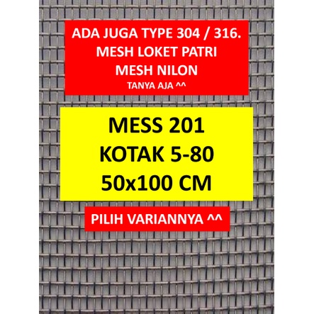 Wiremesh Stainless 201 - 50x100cm - Kawat Ram Stainless