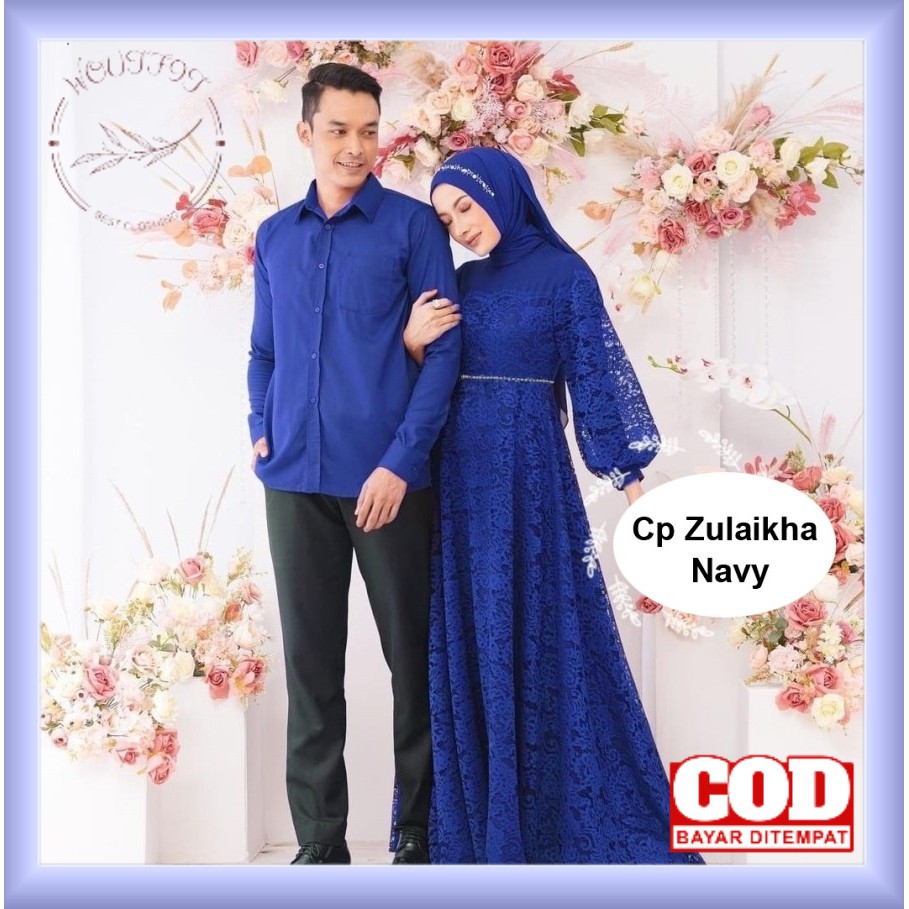 Baju Gamis Brokat Brukat Couple Kapel Kondangan Sarimbit Pasangan Pesta Pernikahan Terbaru Kekinian