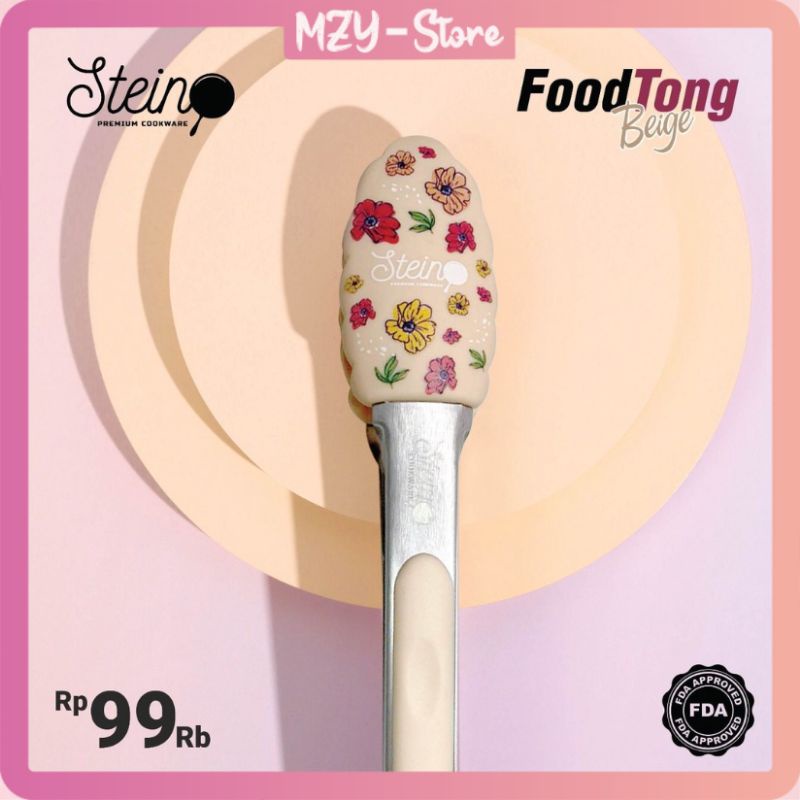 Stein Steincookware Food Tong Lilac Pink Tosca Beige Penjepit Pencapit Makanan Stein Foodtong Ungu Lilac Pink Tosca Beige