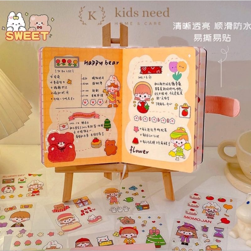 

PGA - (1 lembar)TELADO stiker Aesthetic Design DIY/Stiker Anti Air Botol Hp Laptop Lucu/Buku Diary Stiker Motif