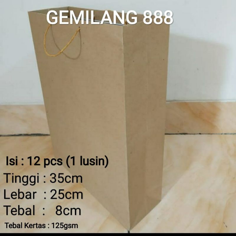 paperbag  polos ukuran 25x35x8 cm - paper bag - tas kertas - tas souvenir - tas belanja