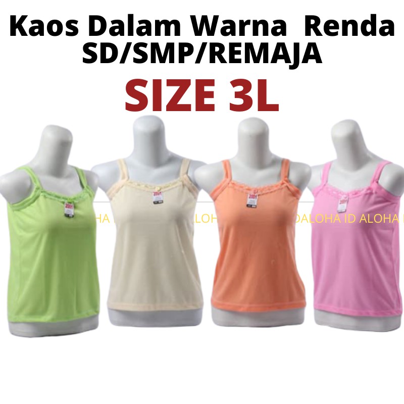  Kaos  dalam warn Wanita tanktop SIZE 3L remaja  dewasa 