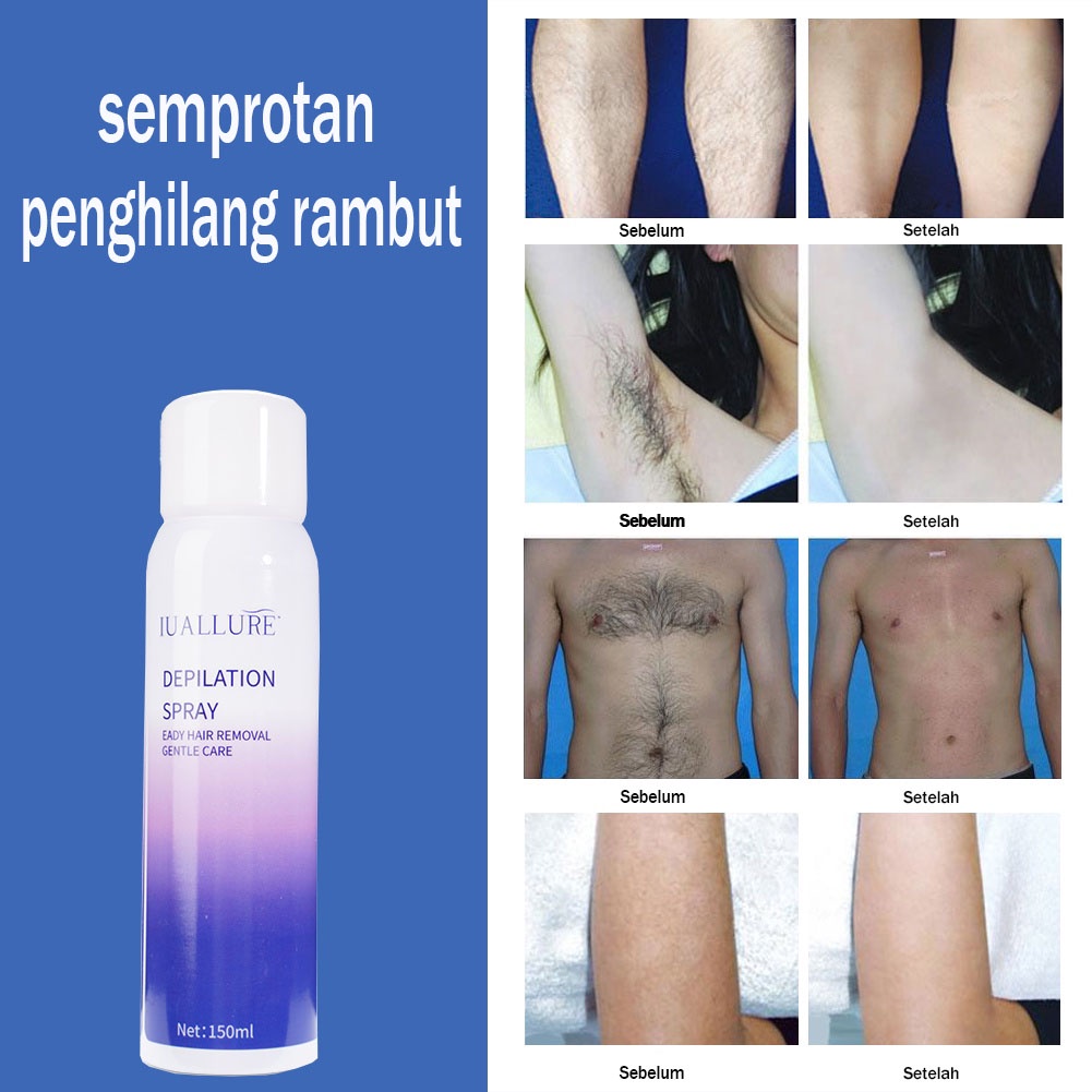 Krim penghilang bulu bagian pribadi Spray Penghilang Rambut Hair Removal Krim Pemutih Dan Penghilang Rambut 150ml Krim penghilang perawatan kulit Menghilangkan bulu dengan lembut tanpa rasa sakit bagian pribadi dan seluruh tubuh