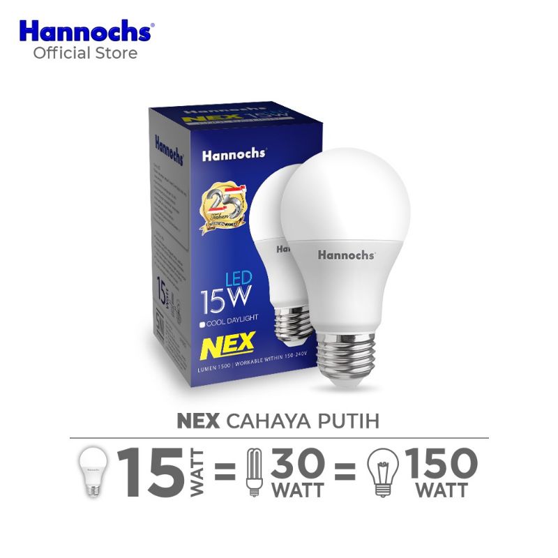 Lampu LED Hannochs NEX 5/7/9/12/15 Watt - Cahaya Putih