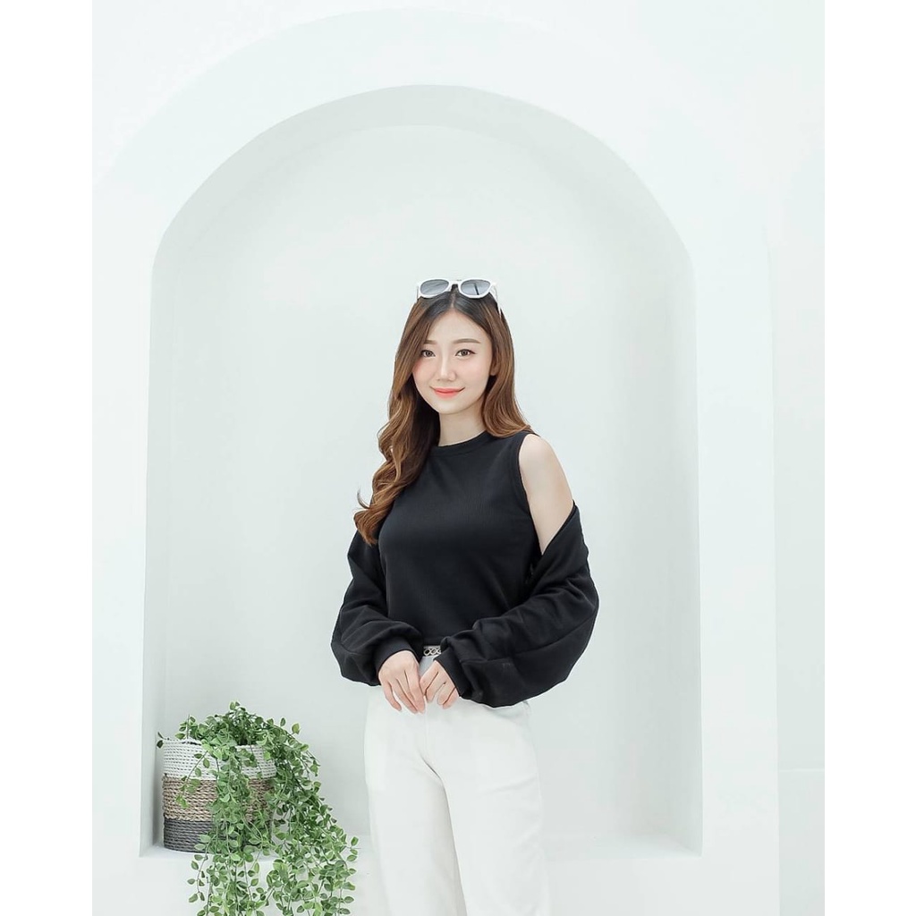 FWR - Knitted Shirt 2330 / Cardigan Crop Top Korean Style