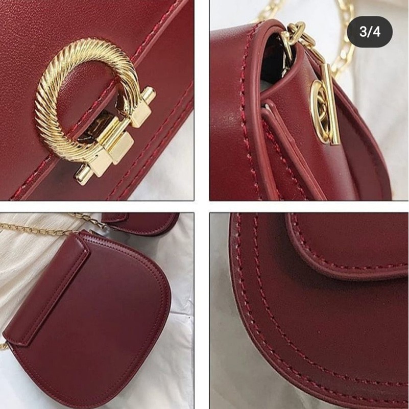 Tas wanita selempang fashion cewek slingbag bahan kulit pu lucu kualitas bagus impor murah