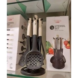 INFORMA - COOKING COLOR LARK SUTIL UTENSIL SET OF 6 / PERALATAN MASAK DENGAN HOLDER