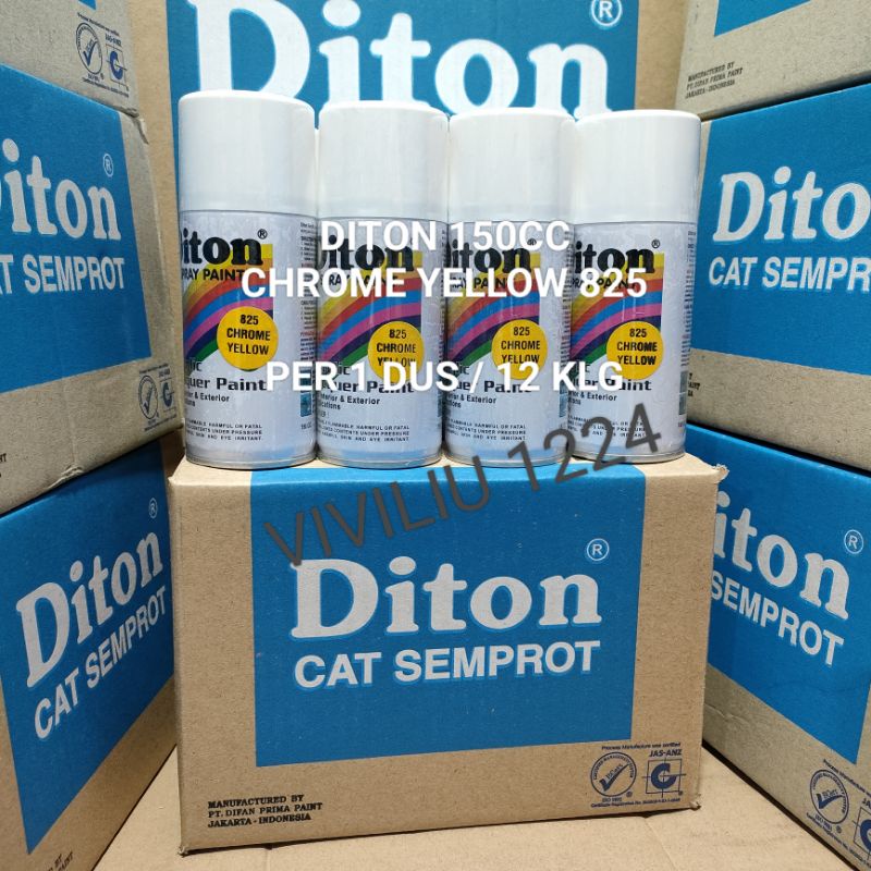 Pilok Cat Diton Chrome Yellow 825 Per 1 Dus / 12 Klg Kuning Lemon 150cc Harga Per 1 Dus (12) Cat Semprot Diton 150cc Pilok Diton Pilox Diton Cat Diton 150cc