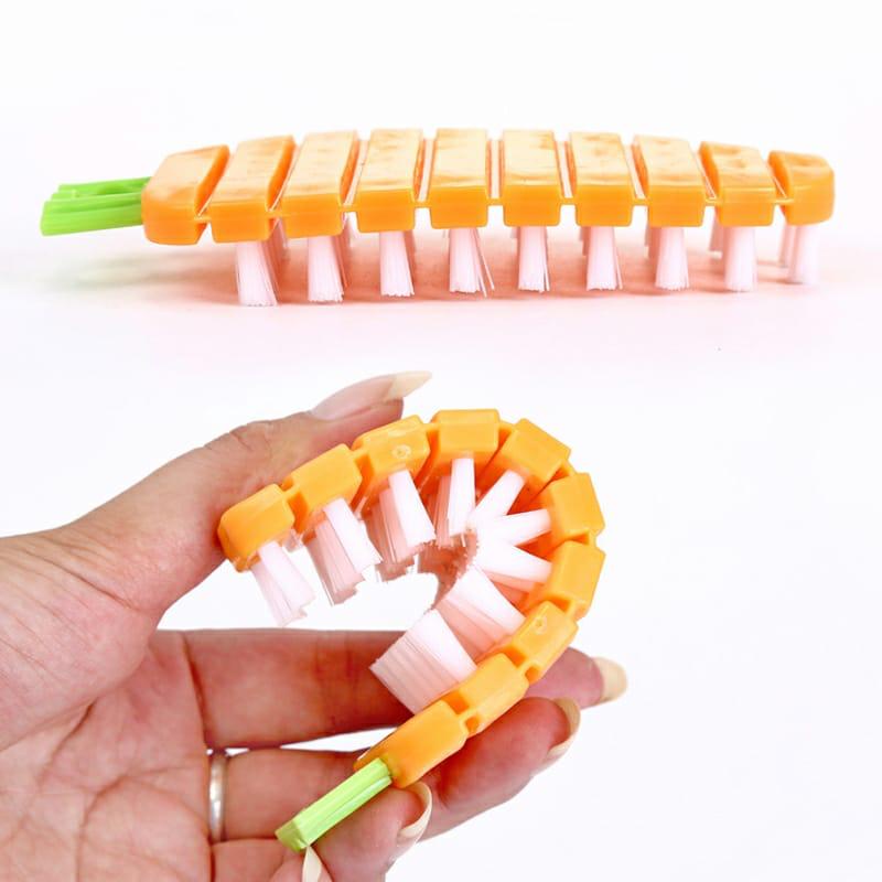 Sikat Pembersih Sayuran Dan Buah Bentuk Wortel / Sikat Buah Multifungsi isi 2Pcs