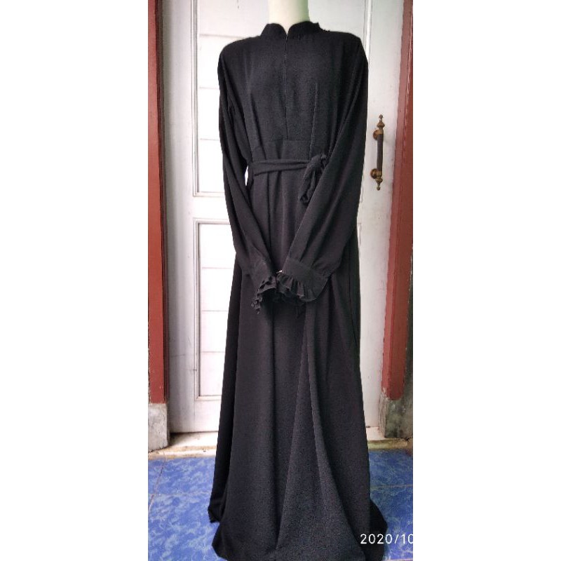 Set gamis Syar'i  jetblack wolfis ori