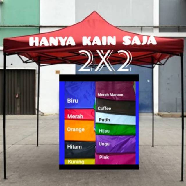 Atap tenda lipat 2x2 terpal kain tenda cafe bazar lipat 