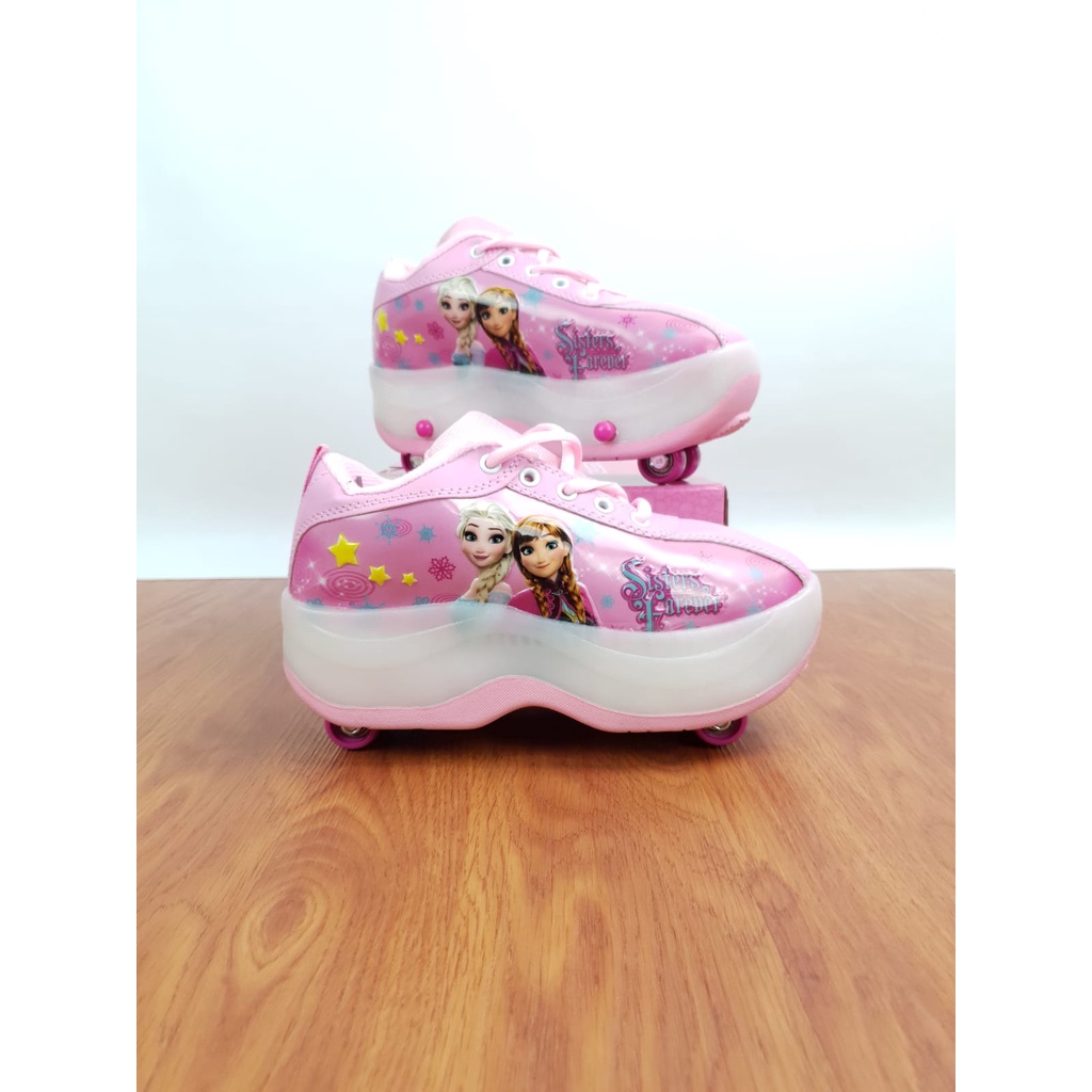 Sepatu Roda anak LED KELILING Frozen,LOL,Princess,Little Pony