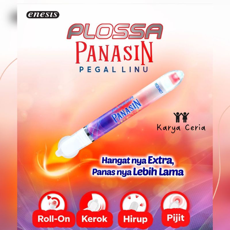 Plossa Merah Panasin Red Hot Extra Hangat Pegal Linu Essential Oil Pijat Kerokan Inhaler