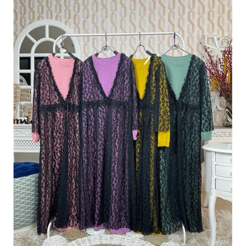 gamis+ outer panjang by MEIJIWANG